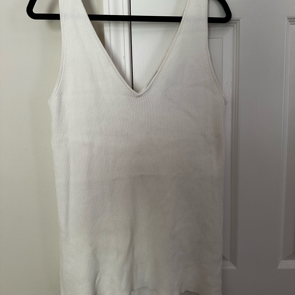 Heritage Maternity Cream Ribbed Tank Top